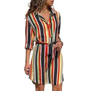 Women's Striped Comfortable Mini Casual Dress